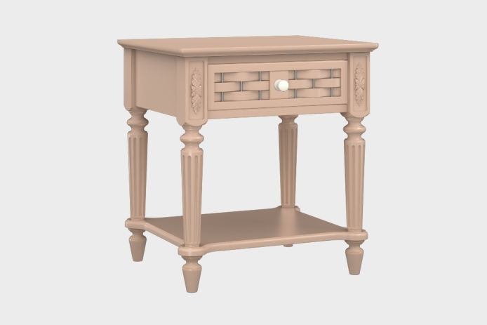 单抽隔板床头柜