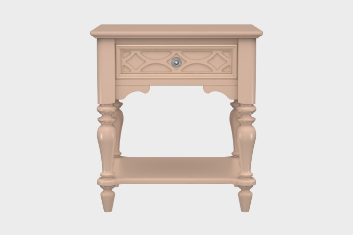 单抽隔板床头柜