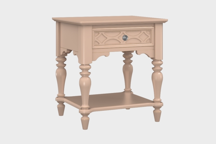 单抽隔板床头柜