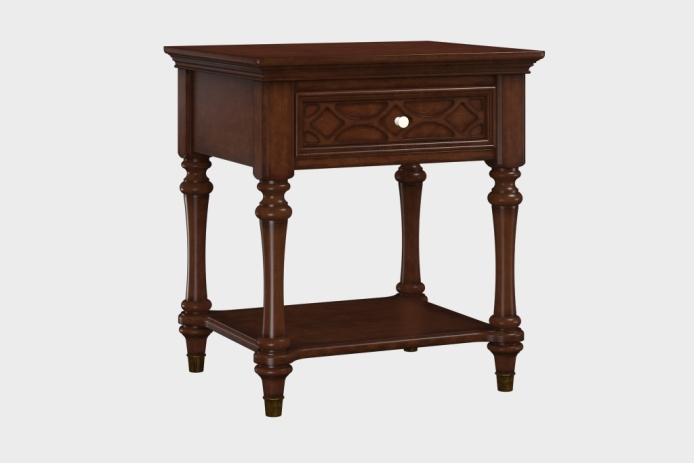 单抽隔板床头柜