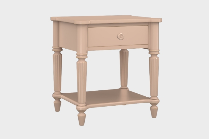 单抽隔板床头柜