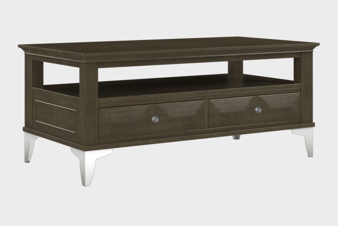 双抽上隔板茶几