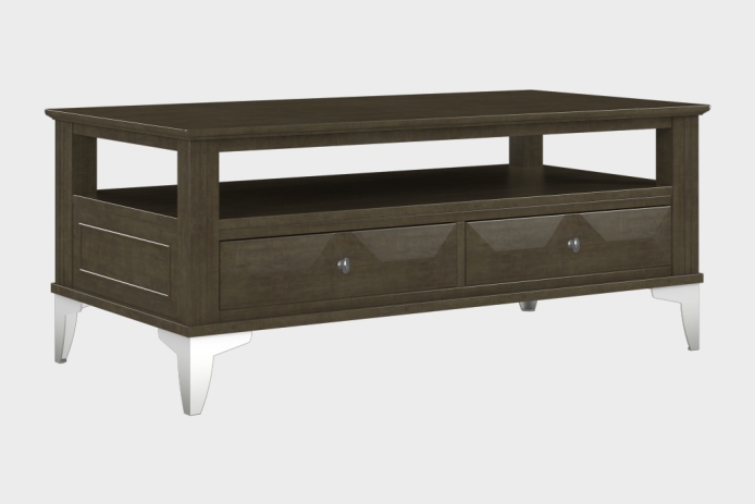 双抽上隔板茶几