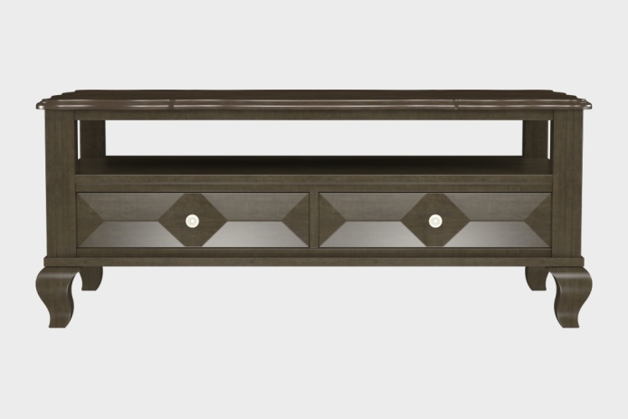 双抽上隔板茶几